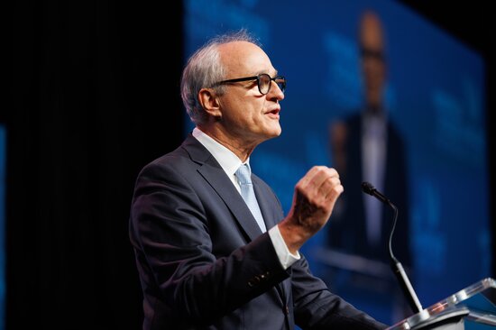 Dr. Stefan Schmitz during Opening Remarks: Crop Diversity - Our Life. Credit: © WFPF/Scott Morgan 2024