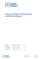 Crop Trust Policy on Ethical Use of Artificial Intelligence