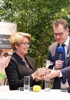 Dr. Gerd Müller,German Minister for Development Cooperation, presents a bag of German wheat to symbolize Germany's latest contribution to the Crop Trust Endowment Fund