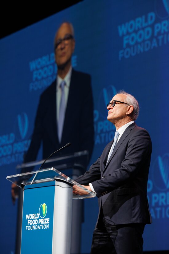 Dr. Stefan Schmitz during Opening Remarks: Crop Diversity - Our Life. Credit: © WFPF/Scott Morgan 2024