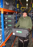 Dr. Ali Shehaded, Rangeland and Pasture germplasm Curator at ICARDA, retrieving ICARDA's seed from the Svalbard Global Seed Vault. Photo credit: NordGen.